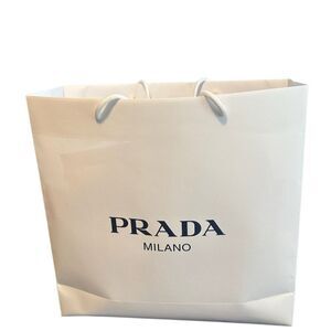 Prada Classic White Tote shopping paper Bag
